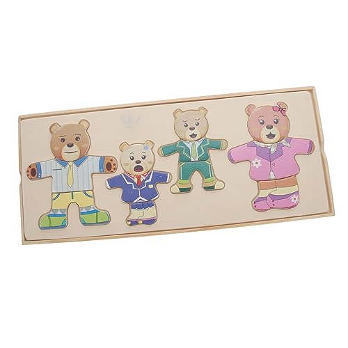 HOMOBABE Bildungsspielzeug Holzpuzzle Tiermotiv mit Wechselbarer Kleidung Interaktives Ankleide Puzzle für Bär Fördert Kreativität und Lernspaß im Vorschulalter HOMOBABE Bildungsspielzeug Holzpuzzle Tiermotiv mit Wechselbarer Kleidung Interaktives Ankleide Puzzle für Bär Fördert Kreativität und Lernspaß im Vorschulalter von HOMOBABE