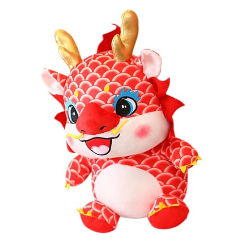 HOMOBABE Chinesisches Drachenspielzeug Drachen-kuscheltiere Drachenspielzeug Im Chinesischen Stil Ausgestopftes Drachenspielzeug Realistisches Drachenplüschtier Rot Pp Baumwolle von HOMOBABE