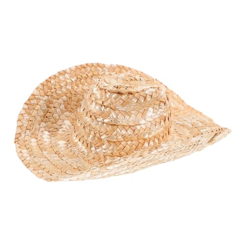 HOMOBABE Cowboyhutspielzeug Stroh Party Kuh Kind Miniaturen Farbe Mini-Zubehör Miniatur Cowboyhut für Puppen Miniatur-Zubehör Kleiner Puppenhut Tiny Dollhouse Accessoire Hüte Miniatur von HOMOBABE