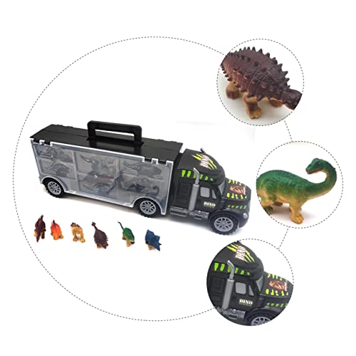 HOMOBABE Dinosaur Transportwagen Set mit Dinosaurier Spielzeugen Robuster LKW mit Tragegriff für Kreatives und Lernen für zu Weihnachten von HOMOBABE