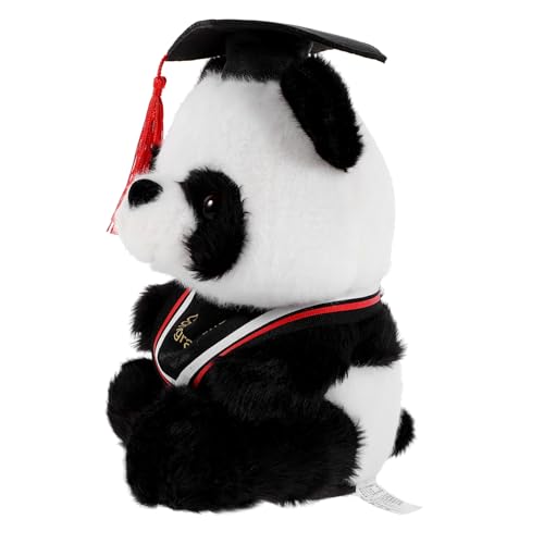HOMOBABE Doktor Panda Puppe Plüschpanda Abschlussgeschenk Pandapuppe Panda Plüschpuppe Plüschpanda Plüschbär Zum Abschluss Plüschtier Roter Plüsch von HOMOBABE