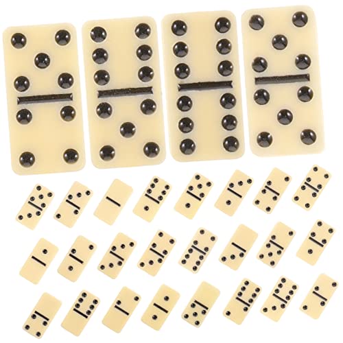 HOMOBABE Domino Set für Erwachsene Klassische Domino Klötze Brettspiel für Familienfeiern und Partys Leicht und Tragbar aus Hochwertigem Material mit Weißen und Schwarzen Punkten von HOMOBABE