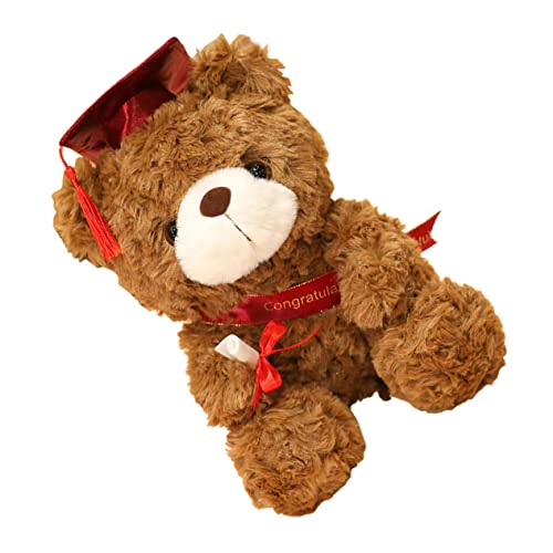 HOMOBABE Dr. Bärenpuppe Abschluss Stofftiere Bachelor bär Absolvent Stofftier Bachelor abschluss bär Abschlussbär gestopft Abschlussbär süß Plüsch Brown von HOMOBABE