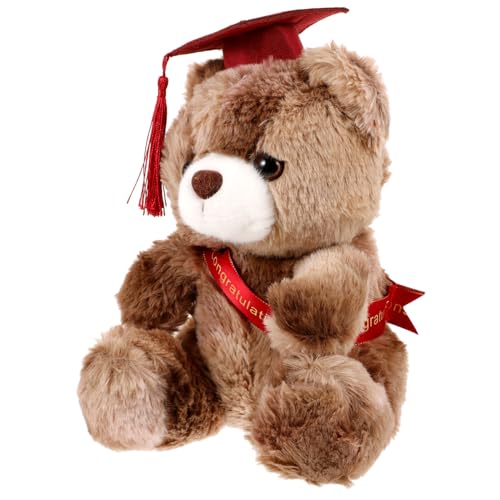 HOMOBABE Dr. Bärenpuppe Kleine Bärenpuppe Abschluss Ausgestopfter Bär Abschlussbären Partyversorgung Abschlussparty Dekorativer Graduierungs-plüschbär Pp Baumwolle von HOMOBABE