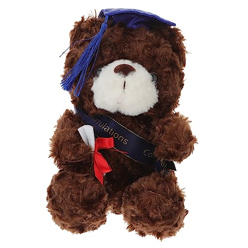 HOMOBABE Dr. Bärenpuppe Plüschtiere Abschluss Trägt Klasse Von 2022 Andenken Abschluss Bär Ornamente Abschlussbär Gestopft Abschluss Trägt Masse Mini Pp Baumwolle Brown von HOMOBABE