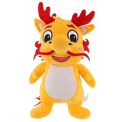 HOMOBABE Drachen Plüschtier Drache Stofftier Ausgestopfter Drache Drachen-neujahrsspielzeug Drachenpuppenspielzeug Ausgestopfte Drachenpuppe Kuscheltier Drache Pp Baumwolle Yellow von HOMOBABE