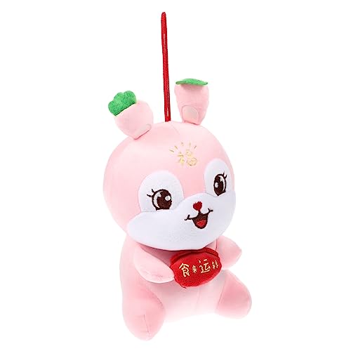 HOMOBABE Futter Zum Laufen Von Kaninchen 2023 Kaninchenpuppe Stoffpuppe Neujahrsdekoration Hasen-stofftier Kaninchen Stofftier Jahr Der Hasenpuppe Plüsch Rosa von HOMOBABE