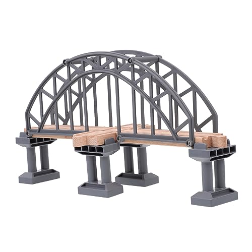 HOMOBABE Gleiszubehör Schienen Eisenbahnschienen Spielzeugzubehör Eisenbahnteile Spielzeugeisenbahn Gleiszubehör Holzeisenbahn Gleiszubehör Holzspielzeugeisenbahnbrücke Abs Grau von HOMOBABE