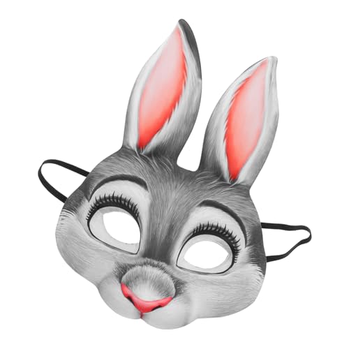 HOMOBABE Hasenmaske Maskentier Kaninchen-Halbmaske Tiermasken Halloween -Masken für Erwachsene Hase Gesichtsmaske lustige Halloween-Masken für Erwachsene Tier-Halloween-Maske Eva Grau HOMOBABE Hasenmaske Maskentier Kaninchen-Halbmaske Tiermasken Halloween -Masken für Erwachsene Hase Gesichtsmaske lustige Halloween-Masken für Erwachsene Tier-Halloween-Maske Eva Grau von HOMOBABE