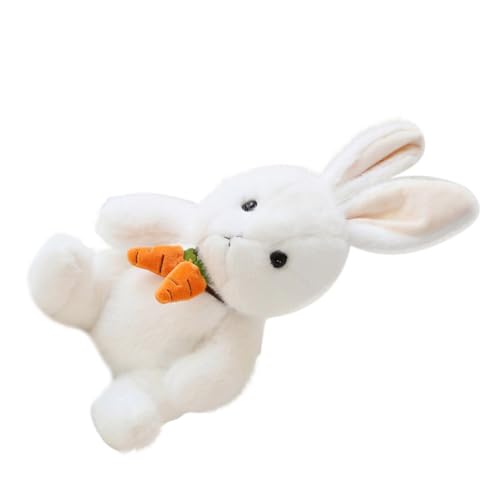 HOMOBABE Hasenpuppe Simulation Kaninchenpuppe Pelziges Hasenspielzeug Weiches Hasen-stofftier Kaninchen-Puppen- Ausgestopftes Hasenspielzeug Weiß Plüsch von HOMOBABE