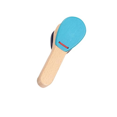 HOMOBABE Holz Klappinstrument mit Langem Griff Musikinstrument Leichte Tragbare Holz Klatsche in Blau Fördert Musikalisches Lernen und Rhythmusgefühl für Kleinkinder von HOMOBABE
