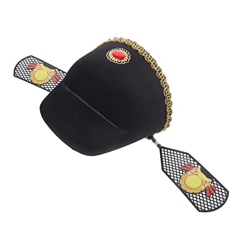 HOMOBABE Hut Kindermütze Perückenkappe Anstoßkappe Kinderhüte kahle Kappe Kostümprop Cosplay-Kostüm für Party-Kopfschmuck Kopfbedeckung im chinesischen Stil Abs Black von HOMOBABE