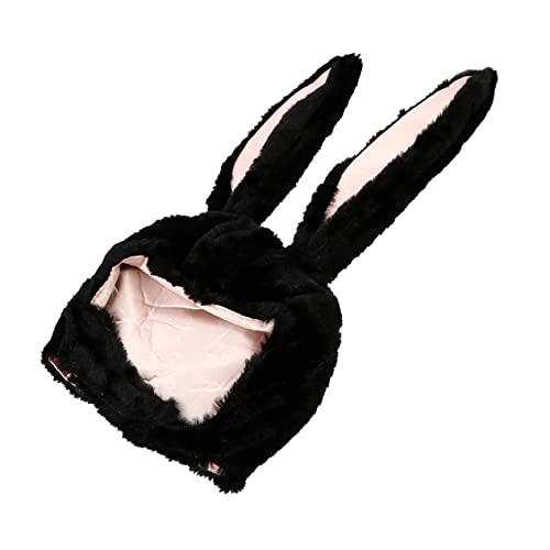 HOMOBABE Hut mit Hasenohren Hasenohrenkappe Tierkostüm Hut Hasenohren Stirnband Häschen-Kostümmütze Hasen -Ohr -Stirnband Mütze mit Hasenohren Tierohrhut Hasenhut-Stütze Plüsch Black von HOMOBABE