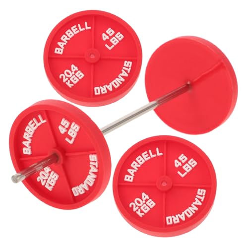 HOMOBABE Puppenhaus-Fitness-zubehör Mini-langhantel-Ornament Fitnessstudio-Szene- Rotes Sport-Ornament Für Büro- Und Studienbereiche von HOMOBABE