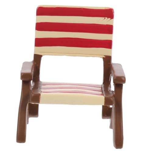 HOMOBABE Mini Strandstuhl Deko aus Resin Hochsimulierte Tischdeko für Mikrolandschaft Freizeitstrand Tischdekor Farbenfroher Mini Liegestuhl für Puppenhaus und Garten Dekoration von HOMOBABE