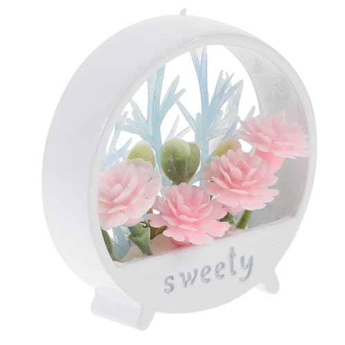 HOMOBABE Mini-blumenkorb Puppe Miniatur Winziges Mini Dollhouse Desktop-Ornamente Für Zu Hause Mini-Bonsai-Modell Winziges Bonsai- Mini-hausdekoration Kunststoff Weiß von HOMOBABE
