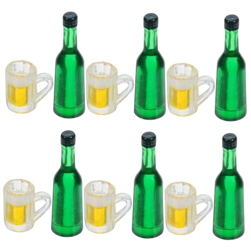 HOMOBABE Miniatur Bierkrug aus Resin Dekorative Winzige Bierbecher für Puppenhaus Mini Haus Dekoration Realistische Miniatur Getränkeflaschen für Mikro Landschaft und Foto Requisiten von HOMOBABE