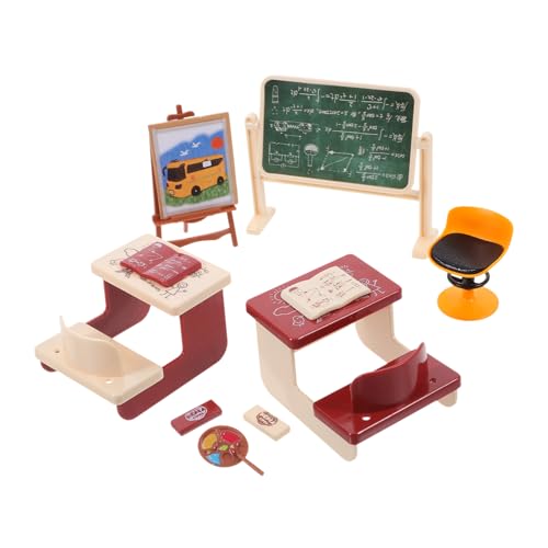 HOMOBABE Miniatur Klassenzimmer Set Realistische Mini Tafel und Schulmöbel Multifunktionale Puppenhaus Schulsachen Glatte Oberfläche DIY Mini Haus Zubehör für Detailreiche Szenen HOMOBABE Miniatur Klassenzimmer Set Realistische Mini Tafel und Schulmöbel Multifunktionale Puppenhaus Schulsachen Glatte Oberfläche DIY Mini Haus Zubehör für Detailreiche Szenen von HOMOBABE