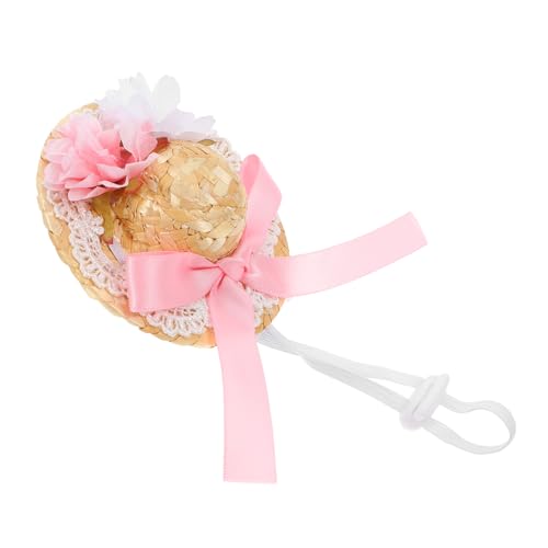 HOMOBABE Miniatur Puppenhut mit Ripsband und Kunstblume Sommerlicher Stilvoller Hut aus Rattan für Puppen Durchmesser für Partys und Fotoshootings HOMOBABE Miniatur Puppenhut mit Ripsband und Kunstblume Sommerlicher Stilvoller Hut aus Rattan für Puppen Durchmesser für Partys und Fotoshootings von HOMOBABE
