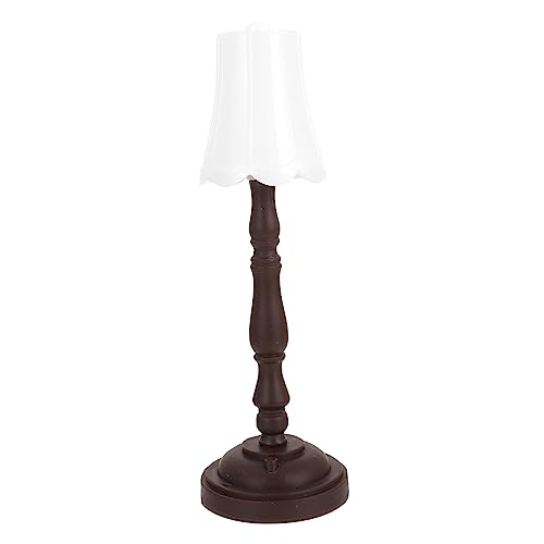 HOMOBABE Miniatur Stehlampe für Puppenhaus Vintage LED Tischlampe Warmes Licht für Schlafzimmer Wohnzimmer Hochwertiges Puppenhaus Zubehör Maßstab Elegante Beleuchtung für Miniatur Szenen von HOMOBABE