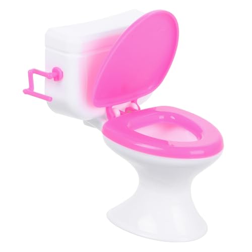 HOMOBABE Miniatur Toilette für Puppenhaus Leicht aus Haltbarem für Badezimmer Szenen Vielseitig Platzierbar Schöne Dekoration für Kinderzimmer und Puppenräume von HOMOBABE