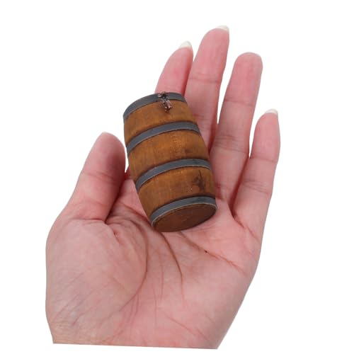 HOMOBABE Miniatur Weinfass Set mit Weinbarrel und Gelben Bechern Realistisches Puppenhaus Zubehör Charmante Vintage Dekoration für Miniatur Küche und Hausbar von HOMOBABE