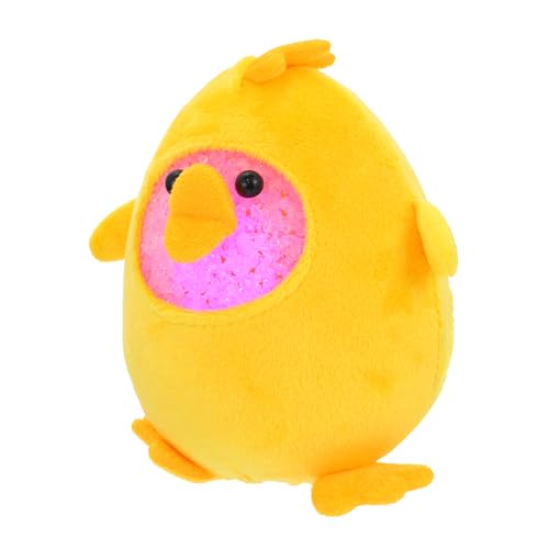 HOMOBABE Ornamente Schreibtischaufsatz Hühnerpuppenverzierung Hühnerpuppenschmuck Cartoon-küken-puppendekoration Leuchtende Kükenpuppe Desktop-Dekoration Hühnerpuppendekoration Stoff Yellow von HOMOBABE