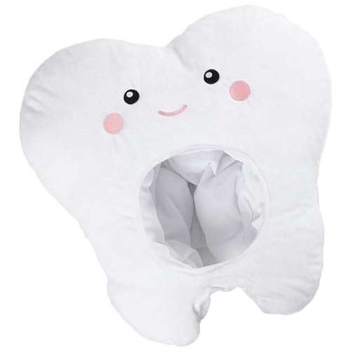 HOMOBABE Party Dekorative Hüte Party-kopfbedeckung Partykostüm Hut Halloween Verrückt Zahn Lustige Hüte Plüsch-neuheitshut Plüsch-cosplay-hut Party-plüsch-hut Plüschmütze Weiß Pp Baumwolle von HOMOBABE