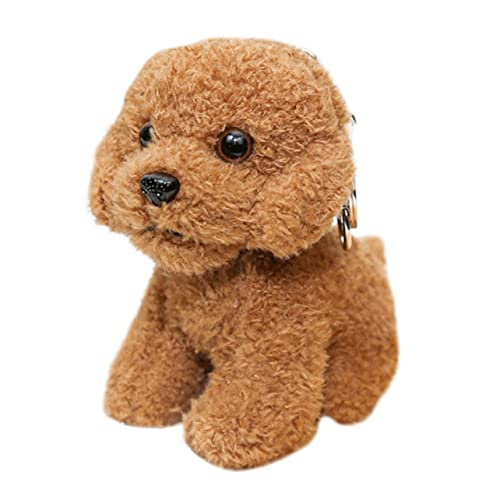 HOMOBABE Plüsch Schlüsselkette Hundespielzeug Süßer Cartoon Schlüsselanhänger Für Handtaschen Gefüllte Hundedekoration Teddydog Für Hundeliebhaber von HOMOBABE