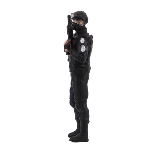 HOMOBABE Polizist Actionfigur Polizist Modell Micro Landschaft Dekorationen Miniatur Halloween Harz Figuren Spielzeug Für Sammler von HOMOBABE