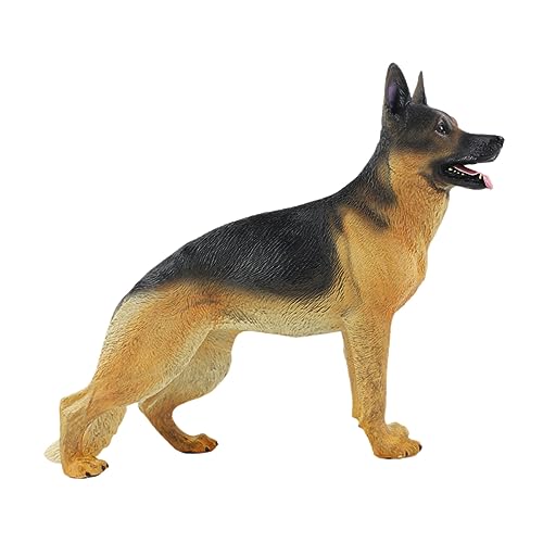 HOMOBABE Simulation Tiermodell Welpe Cartoon Hund Ornament Desktop Hund Hundefigur Realistisches Schäferhundmodell Hund Foto Ornament Hundespielzeug Kunststoff von HOMOBABE