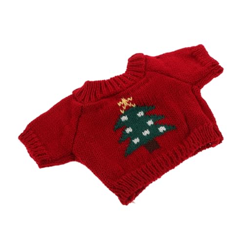 HOMOBABE Spielzeugbär-Pullover Weihnachtsbären-Outfits Kleidung Für Plüschtiere Fee Karikatur Babys Puppen Realistische Babypuppe Pyjama Ausgestopfte Bären Kleidung Für Stofftiere Rot Garn von HOMOBABE