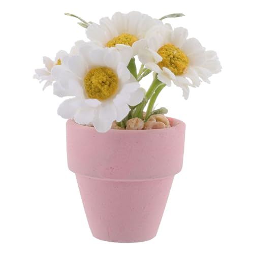 HOMOBABE Topfblumen In Minipflanzen Künstliche Gänseblümchen Miniatur Bonsai Kunstblumen Winzige Pflanzen Künstliche Wildblumen Gänseblümchen Künstliche Mini Gänseblümchen von HOMOBABE