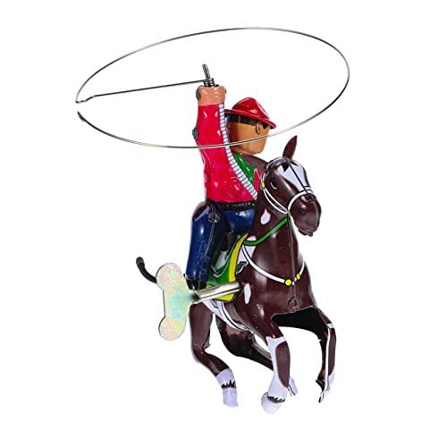 HOMOBABE Vintage Cowboy Aufziehspielzeug aus Metall Kreatives Kinderspielzeug für Lernen und Spaß Retro Design für Eltern Interaktion und Langlebig von HOMOBABE