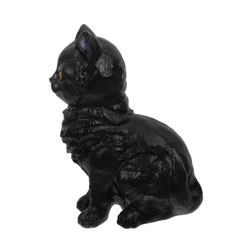 HOMOBABE Katzenfigur Aus Weichem Realistische Schwarze Katze Als Tischdekoration Und Lernspielzeug Für Katzenliebhaber Und Sammler HOMOBABE Katzenfigur Aus Weichem Realistische Schwarze Katze Als Tischdekoration Und Lernspielzeug Für Katzenliebhaber Und Sammler von HOMOBABE