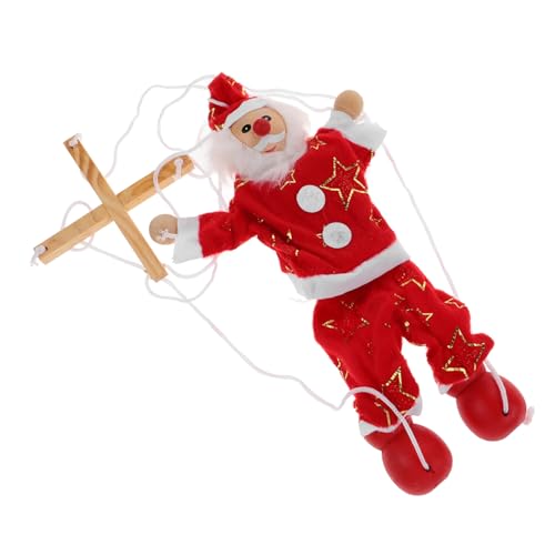 HOMOBABE Weihnachtspuppe Marionetten Marionettenspielzeug Kinderpuppen Holzpuppe Puppen Für Marionettenpuppen Holzmarionette Bewegliche Puppenornamente Rotes Tuch von HOMOBABE