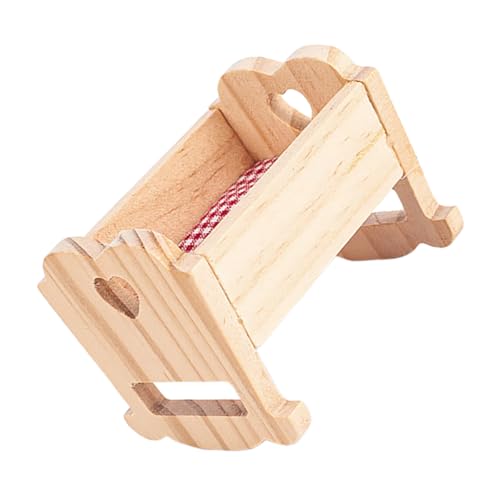 HOMOBABE Winziges Realistisches Puppenbett Aus Holz, Mini-puppenhaus, Kinderbett, Miniatur-puppenhausmöbel, Mini-wiegenbett Für Puppenhaus-Dekoration Und Rollenspiele HOMOBABE Winziges Realistisches Puppenbett Aus Holz, Mini-puppenhaus, Kinderbett, Miniatur-puppenhausmöbel, Mini-wiegenbett Für Puppenhaus-Dekoration Und Rollenspiele von HOMOBABE