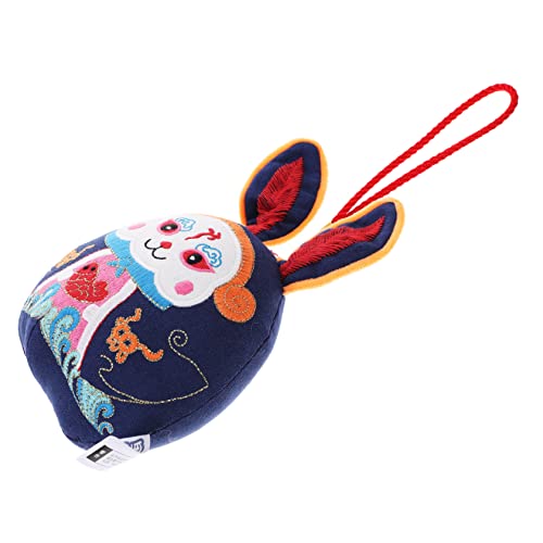HOMOBABE Wufu Kaninchen Ornament Gefüllte Hasen Dekorationen Tier Plüschtier Kaninchen Puppe Kaninchen Plüschtier Kaninchen Maskottchen Jahr des Kaninchens Puppen Neujahrs von HOMOBABE