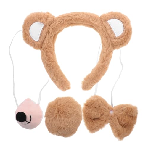 HOMOCONO Bären Kostüm Satz Süßes Stirnband Mit Ohren Cosplay-zubehör Fliege Falscher Nase Requisite HOMOCONO Bären Kostüm Satz Süßes Stirnband Mit Ohren Cosplay-zubehör Fliege Falscher Nase Requisite von HOMOCONO
