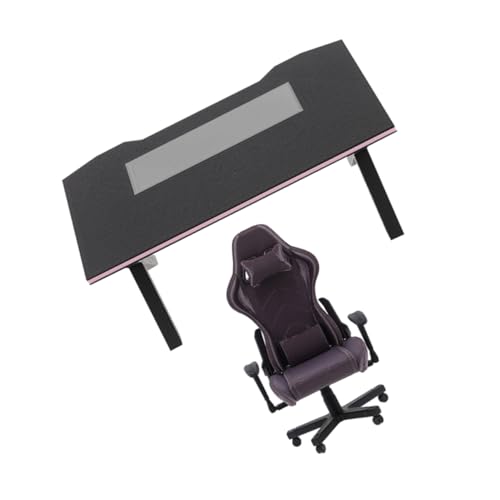 HOMOCONO 1 Set Gaming-Stuhl, Renn-büro-Computer-Schreibtisch, Puppenhausmöbel, Zubehör Im Maßstab 1:12 Für Puppenhaus-enthusiasten Und Tischdisplays, Schwarz HOMOCONO 1 Set Gaming-Stuhl, Renn-büro-Computer-Schreibtisch, Puppenhausmöbel, Zubehör Im Maßstab 1:12 Für Puppenhaus-enthusiasten Und Tischdisplays, Schwarz von HOMOCONO