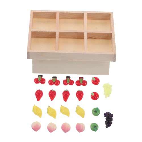 HOMOCONO 1 Set Mini Obstvitrine, Obstregal Für Die Küche, Lebensmittelspielzeug, Mini Kunstobst, Mini Obstspielzeug, Mini Puppenzubehör, Obst Und Gemüsespielzeug, Kunstobst, Mini von HOMOCONO