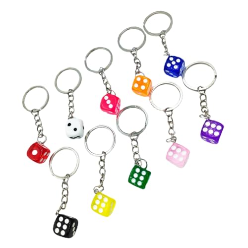HOMOCONO 10 Stück Bunter Teiliges Würfel Schlüsselanhänger Robuste Multifunktionale Würfel Charms für Taschen Rucksäcke und Dekoration als Glücksbringer für Schule und Alltag HOMOCONO 10 Stück Bunter Teiliges Würfel Schlüsselanhänger Robuste Multifunktionale Würfel Charms für Taschen Rucksäcke und Dekoration als Glücksbringer für Schule und Alltag von HOMOCONO