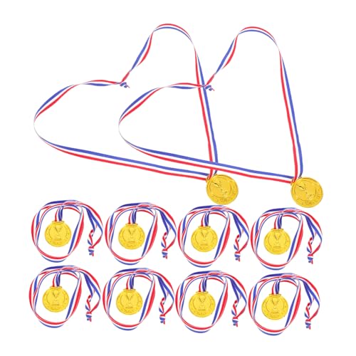 HOMOCONO 10 Stück Gold Medaillen für Auszeichnungsspielzeug für Sportwettbewerbe Partys und Turniere Leichte Medaillen für Preise und Belohnungen von HOMOCONO