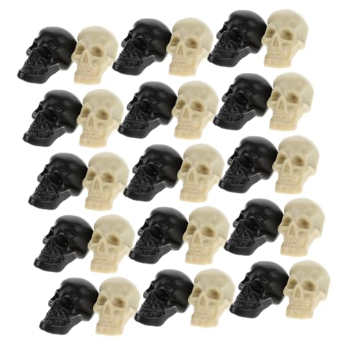 HOMOCONO 100Stücke Mini Schädelköpfe aus Kunststoff Gruselige Halloween Dekoration Lebensechte Modelle für Partys und Foto Requisiten für Schaurige Festatmosphäre von HOMOCONO