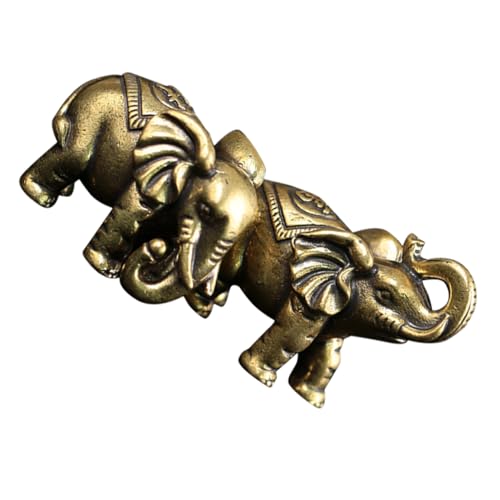 HOMOCONO 2 Stück Auto Schlüsselanhänger Riesiger Plüsch Kette Elefantendekor Elefant Aus Naturstein Tierstatuen- Tierische Glücksverzierung Auto Plüsch Elefant Artikel Golden Messing von HOMOCONO