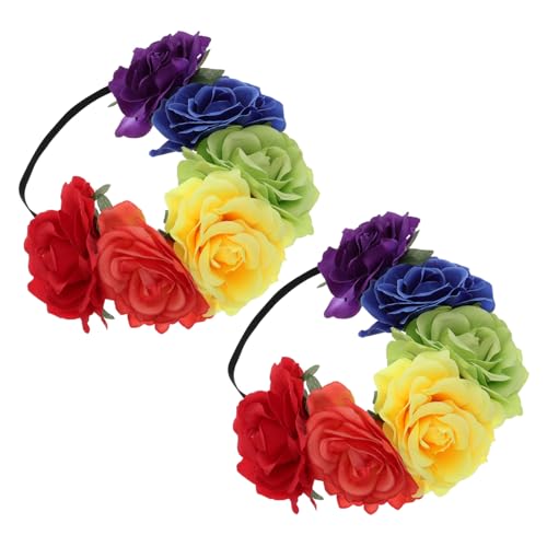 HOMOCONO 2 Stück Teiliges Regenbogen rosen stirnband Elastisch Leicht und Langlebig Halloween Cosplay Haarreif für Frauen und Mädchen als Party Fotorequisit HOMOCONO 2 Stück Teiliges Regenbogen rosen stirnband Elastisch Leicht und Langlebig Halloween Cosplay Haarreif für Frauen und Mädchen als Party Fotorequisit von HOMOCONO
