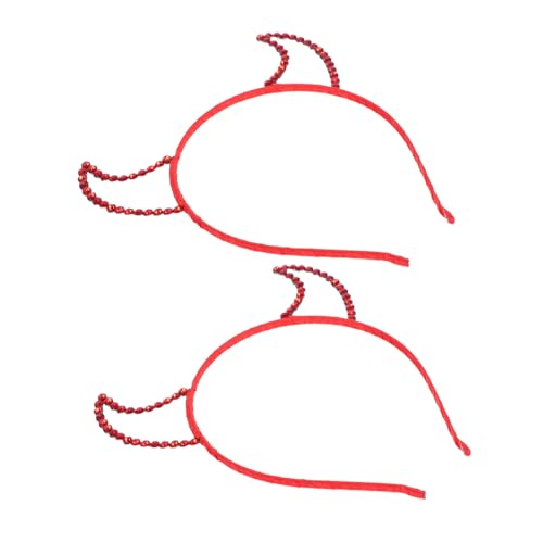 HOMOCONO 2 Stück Teufelshörner Haarreif mit Roten Glitzer-rhinestones Halloween-kostüm Stirnband Auffälliges Horn Kopfschmuck für Fasching Party Fotografie und Festivaleinsatz von HOMOCONO