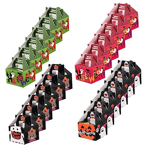 HOMOCONO Halloween-leckerli-Boxen Aus Papier 24er-Pack Süßigkeitenbehälter Stabile Und Elegante Snackboxen Für Partygeschenke von HOMOCONO