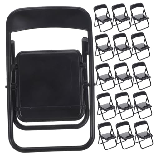 HOMOCONO 25 Stück Mini Klappstuhl Handyhalter Teiliges Miniaturmöbel für Puppenhaus Faltbarer Tischstuhl für DIY Projekte und Kreative Dekoration Tragbar und Platzsparend von HOMOCONO