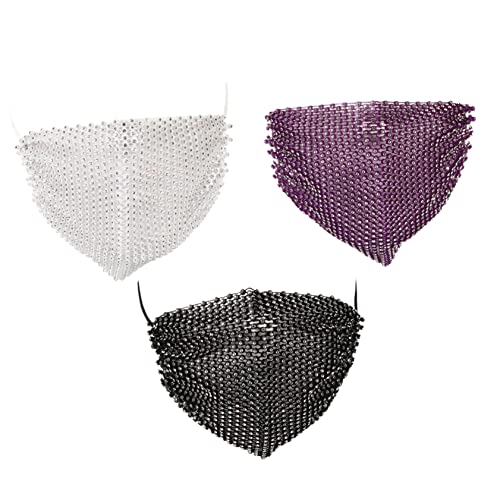 HOMOCONO 3 Stück Dekorative Masken mit Kristallen Stylische Fischernetzmasken für Partys Cosplay und Hochzeiten Dunkelpurpur HOMOCONO 3 Stück Dekorative Masken mit Kristallen Stylische Fischernetzmasken für Partys Cosplay und Hochzeiten Dunkelpurpur von HOMOCONO